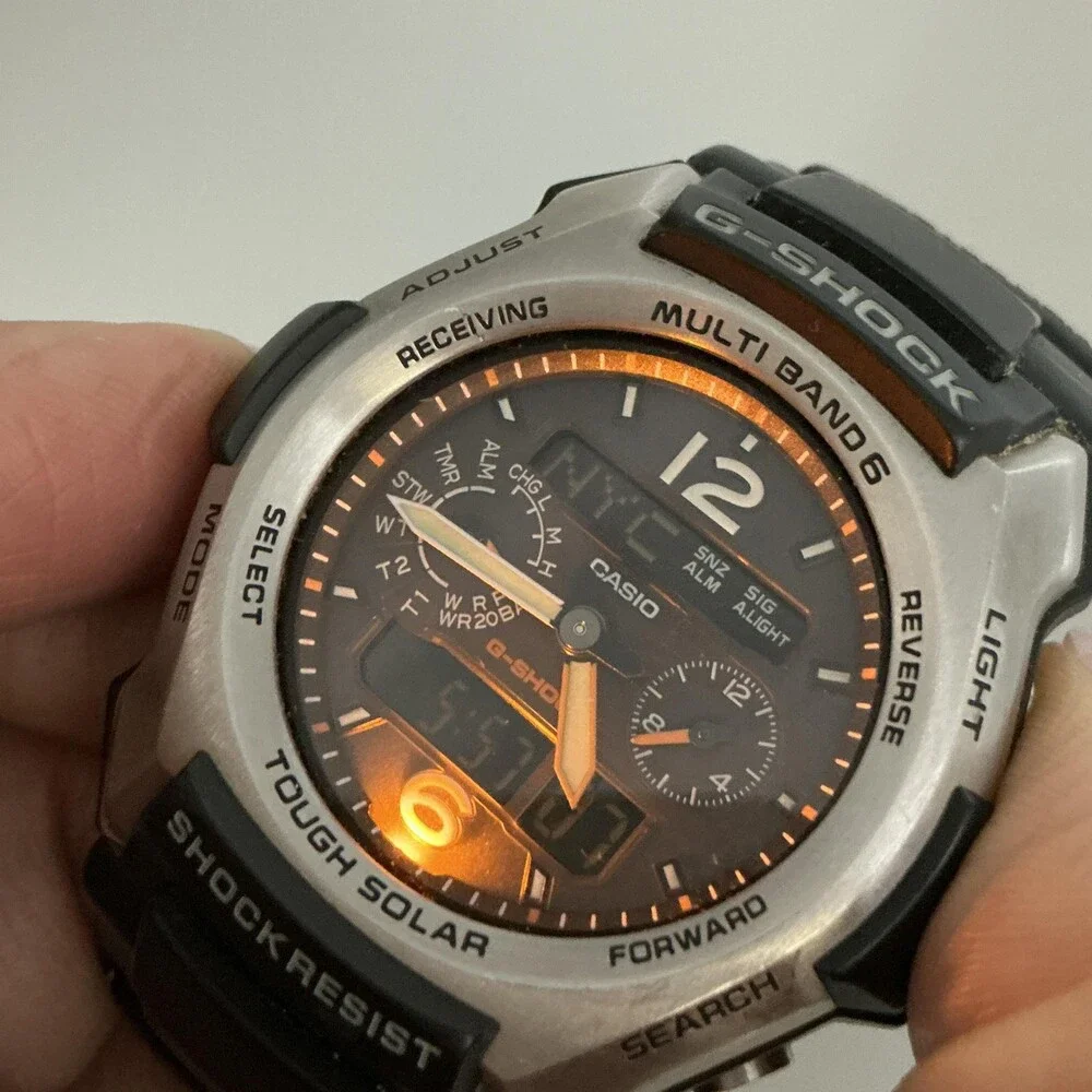 Casio G-Shock GW-2500 Mens Watch 46mm Solar Atomic Black Resin New Capacitor